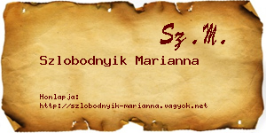 Szlobodnyik Marianna névjegykártya